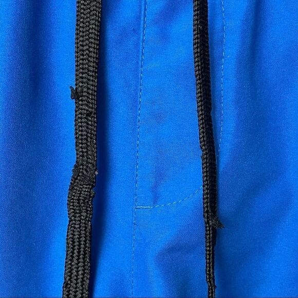 Adidas Solid Royal Blue White Track Stripes Swim Trunks w/ Pockets Drawstring L - Picture 6 of 11